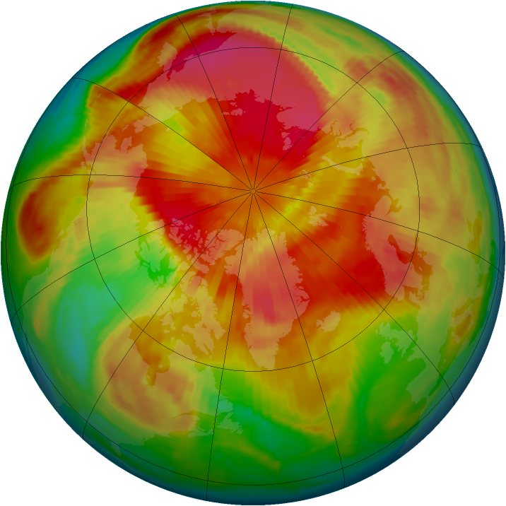 Arctic ozone map for 23 March 1999